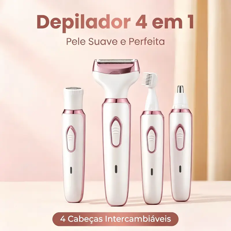Kit depilador elétrico 4 em 1