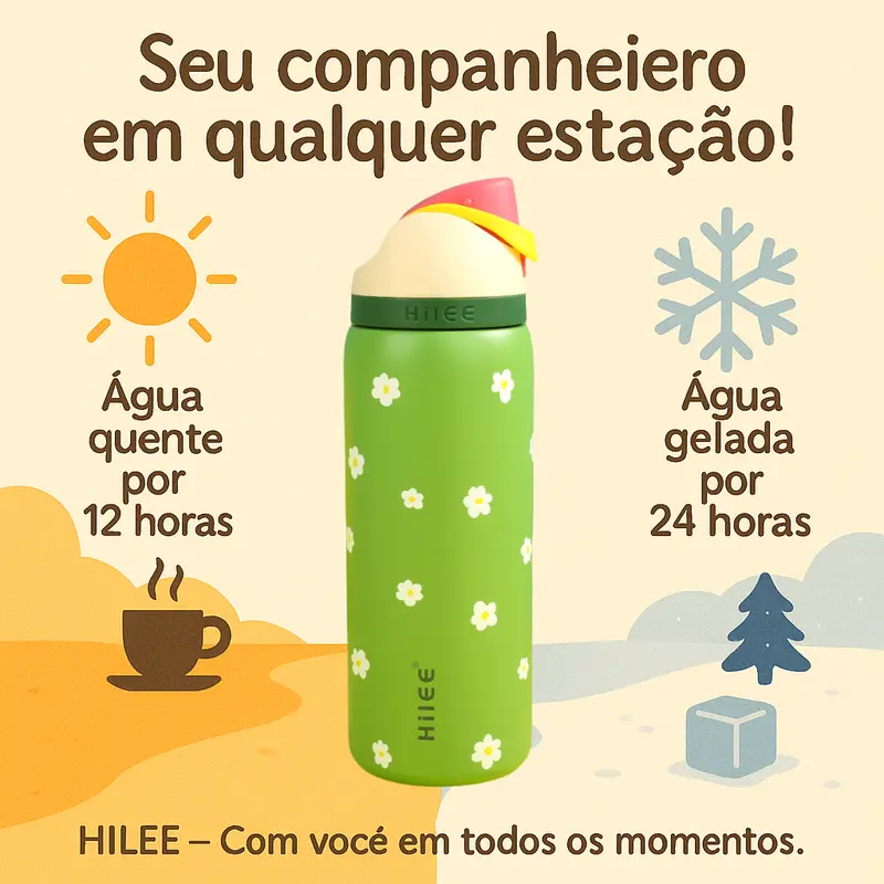 Garrafa térmica Hilee com canudo, foto 4